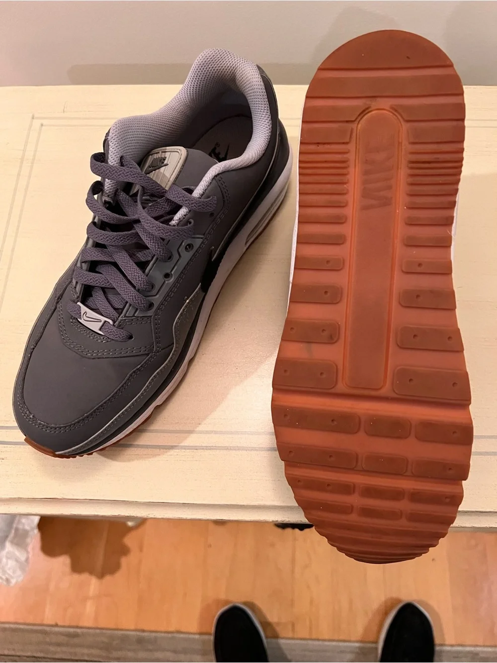 Nike Grey and Black Air Max Sneaker with Gum Sole